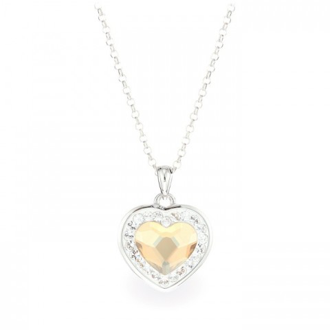 Колие с Кристали Сваровски/Swarovski Heart, Golden Shadow